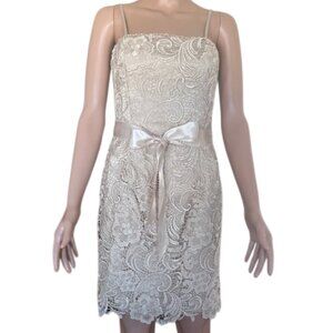 ADRIANNA PAPELL Party Dress Beige Lace Strapless (with strap option) Sz 2 *NWOT*